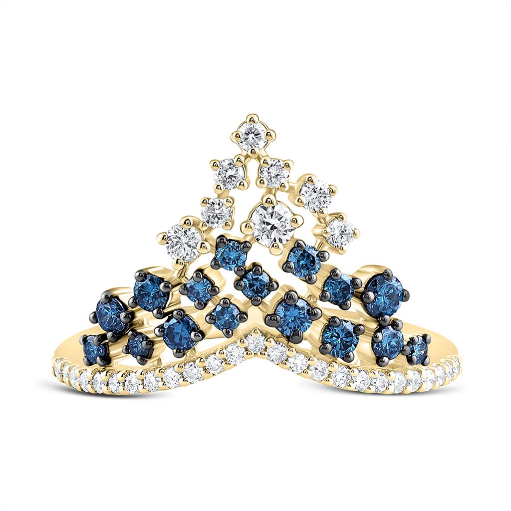 10K Yellow Gold 5/8 Cttw Natural Diamond Cn Fashion Gem Ring