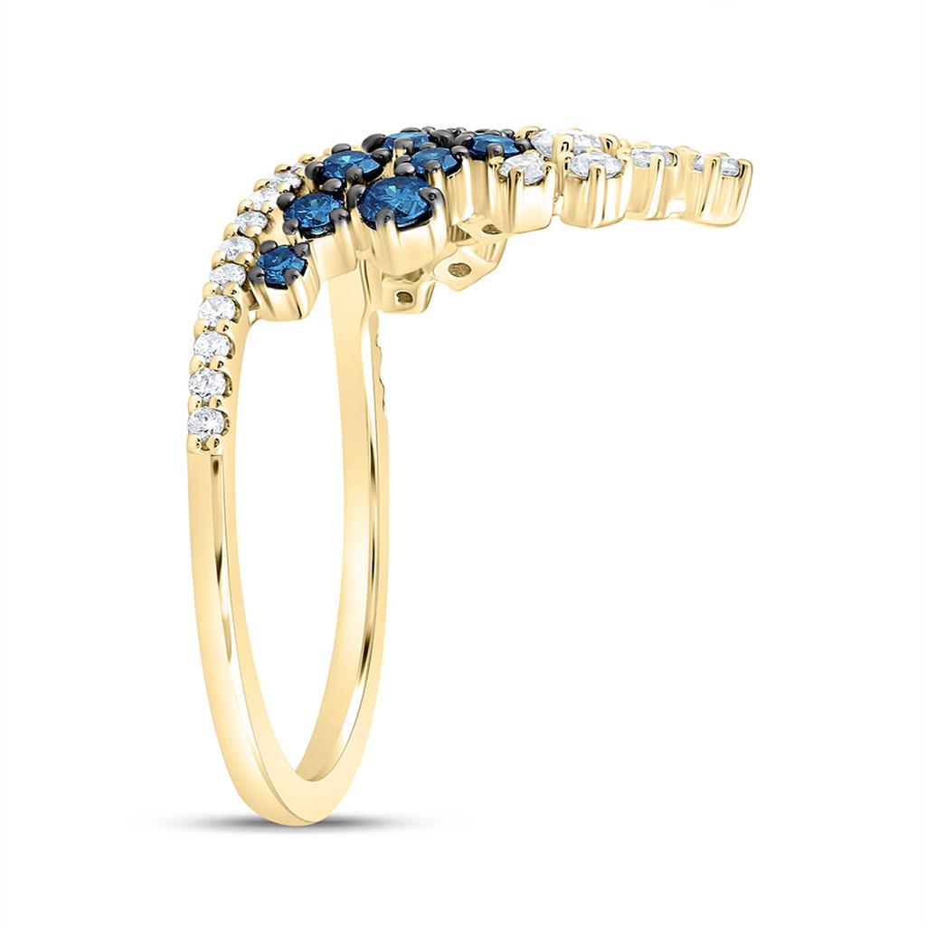 10K Yellow Gold 5/8 Cttw Natural Diamond Cn Fashion Gem Ring