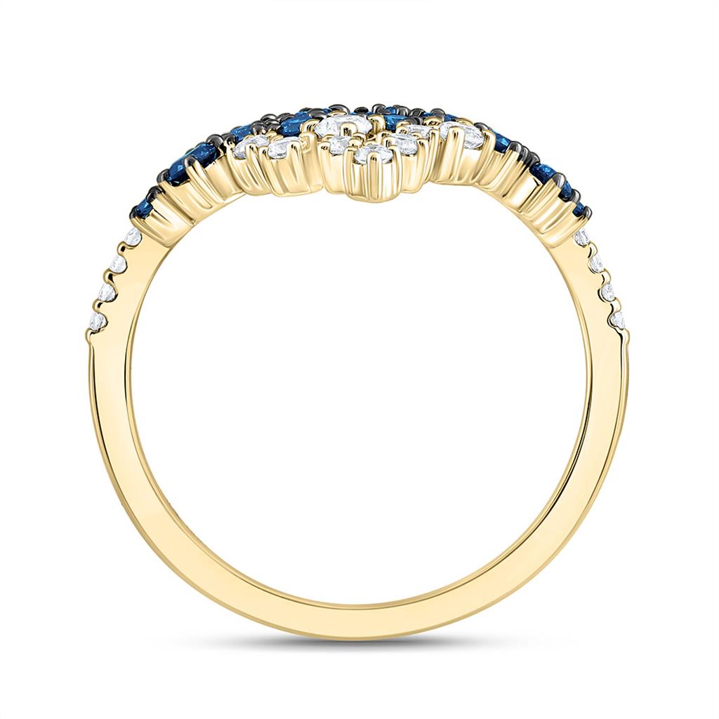 10K Yellow Gold 5/8 Cttw Natural Diamond Cn Fashion Gem Ring