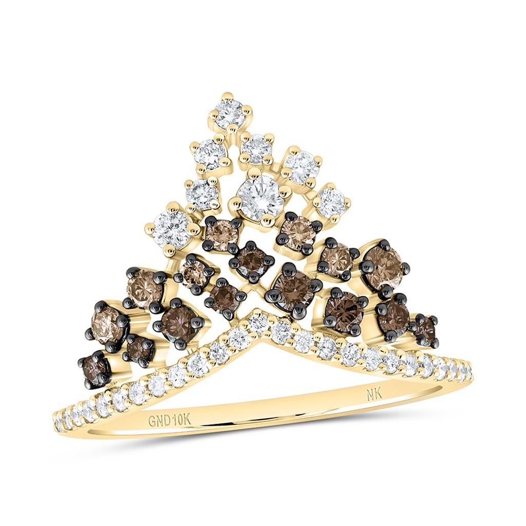 10K Yellow Gold 5/8 Cttw Natural Diamond Cn Fashion Gem Ring