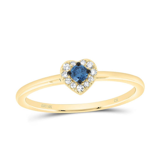 10K Yellow Gold 1/8 Cttw Natural Diamond Cn Fashion Heart Ring