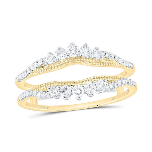 10K Yellow Gold 3/8 Cttw Natural Diamond Insert Enhancer Ring