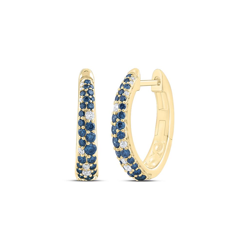 10K Yellow Gold 1 Cttw Natural Diamond Fashion Hoop Earring