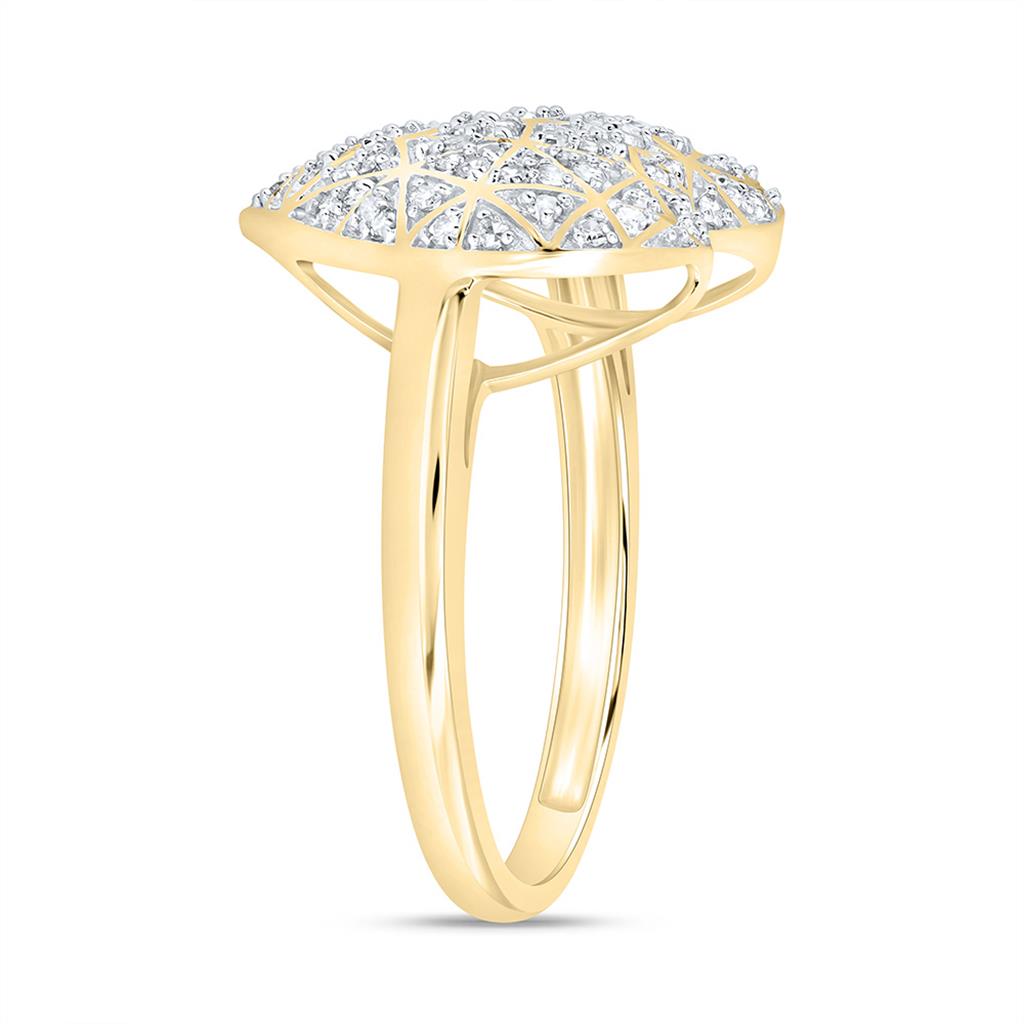 10K Yellow Gold 1/3 Cttw Natural Diamond Fashion Heart Ring