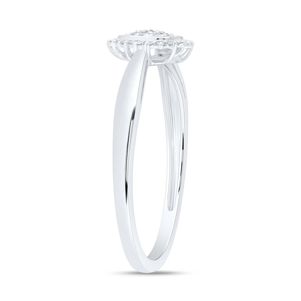 Sterling Silver 1/10 Cttw Natural Diamond Gift Heart Ring