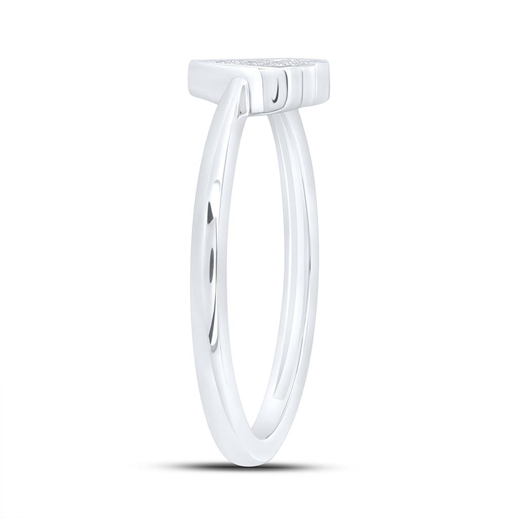 Sterling Silver 0.03 Cttw Natural Diamond Gift Heart Ring