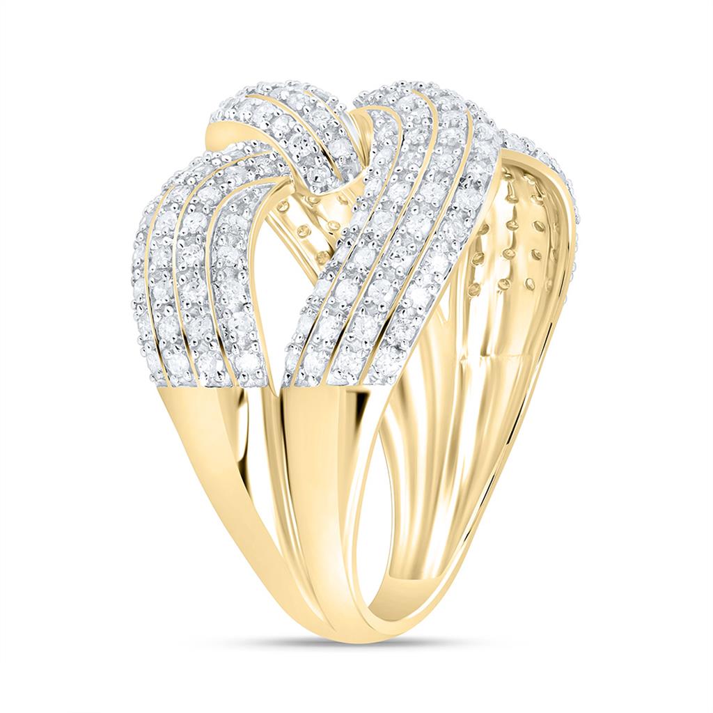 Sterling Silver Yellow Tone 5/8 Cttw Natural Diamond Gift Infinity Ring