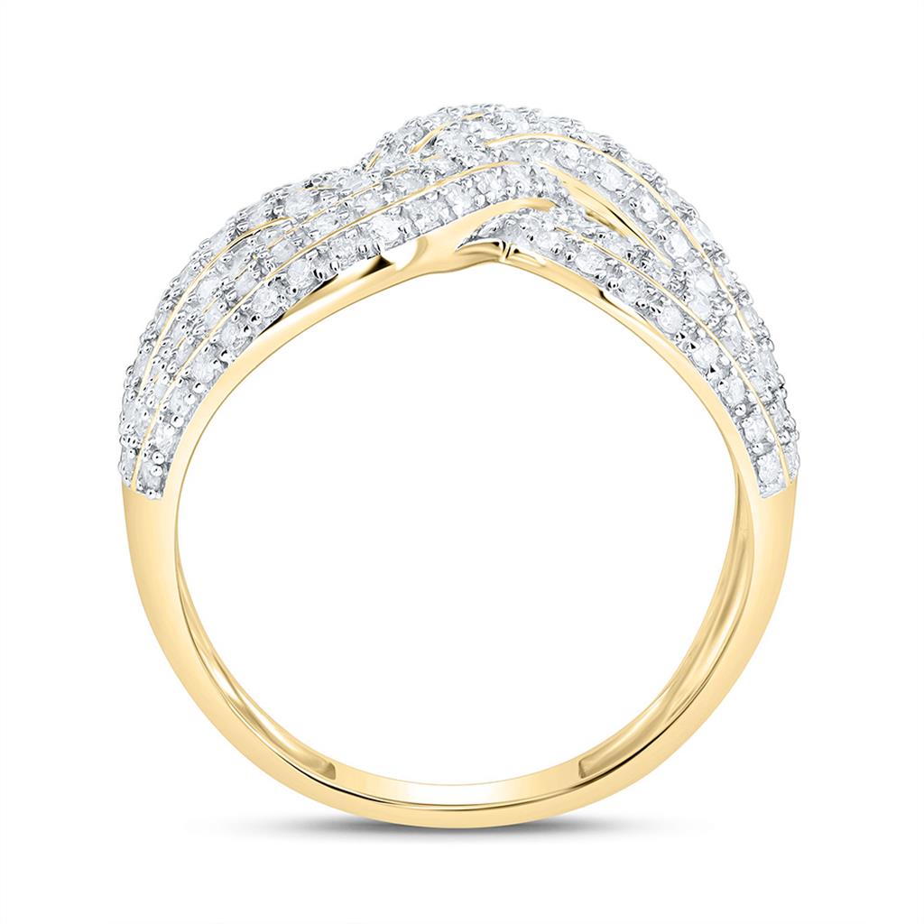 Sterling Silver Yellow Tone 5/8 Cttw Natural Diamond Gift Infinity Ring