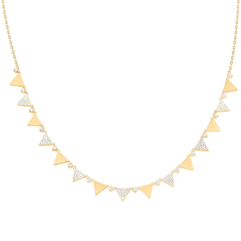 14K Yellow Gold 7/8 Cttw Natural Diamond Fashion Necklace (18 Inch)