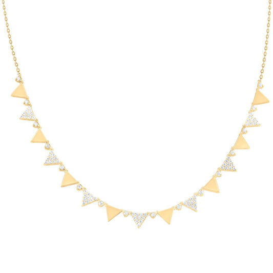 14K Yellow Gold 7/8 Cttw Natural Diamond Fashion Necklace (18 Inch)