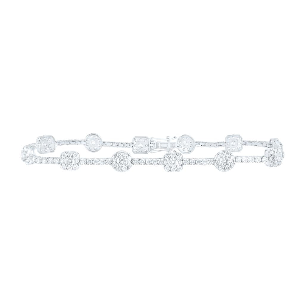 18K White Gold 4 Cttw Natural Diamond Vs-Efg Fashion Bracelet (7 Inch)