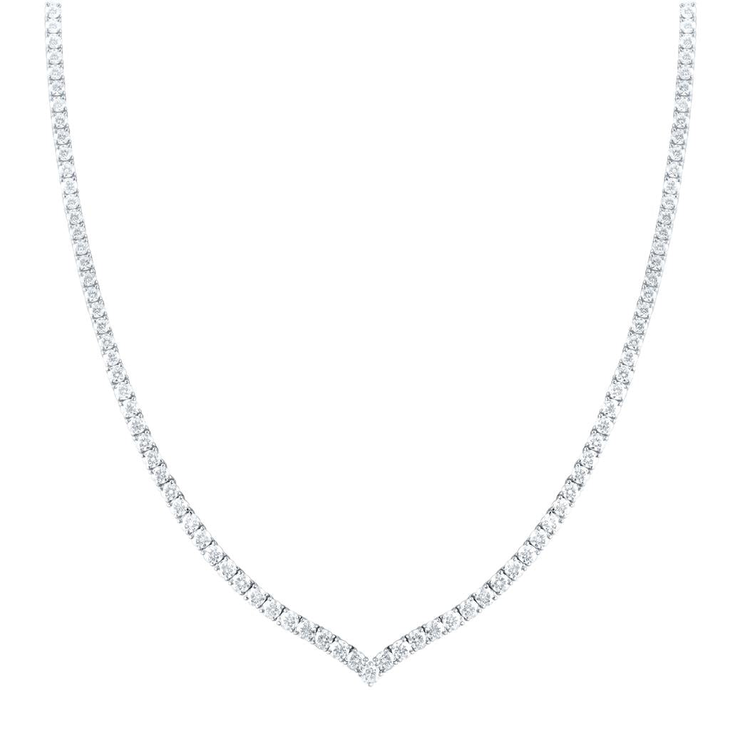 18K White Gold 9 Cttw Natural Diamond Vs-Efg Fashion Necklace (17 Inch)