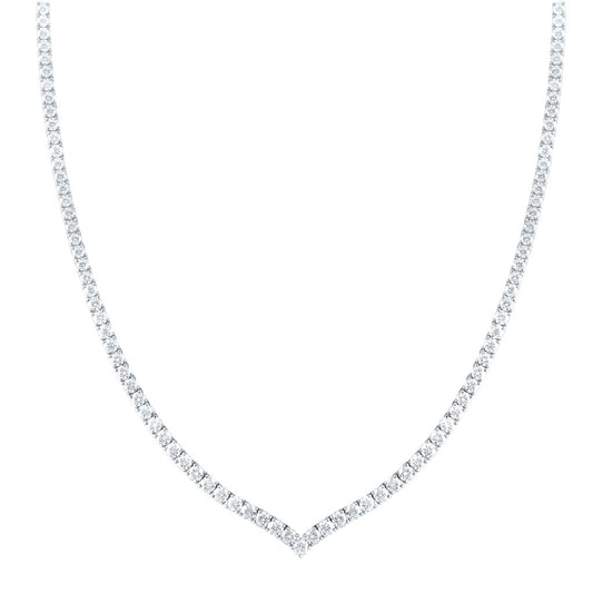18K White Gold 9 Cttw Natural Diamond Vs-Efg Fashion Necklace (17 Inch)