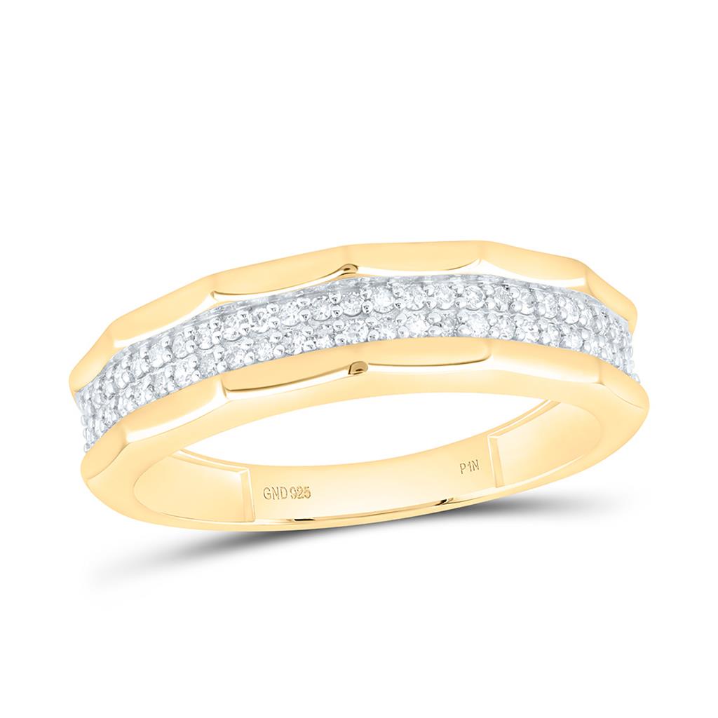 Sterling Silver Yellow Tone 3/4 Cttw Natural Diamond 1/5 Cttw Gift Center Pear Trio Set
