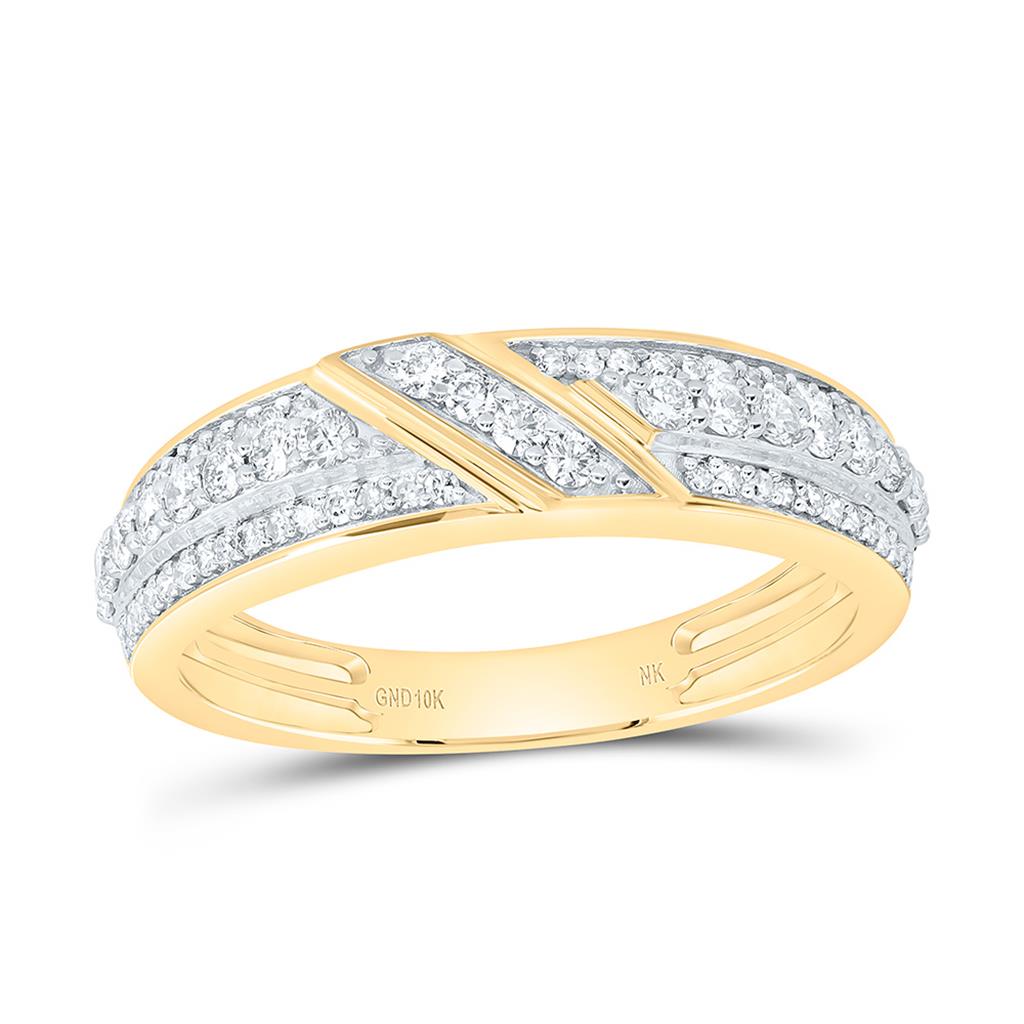 10K Yellow Gold 2 Cttw Natural Diamond  1/4 Cttw  Fashion Center Round Trio Set