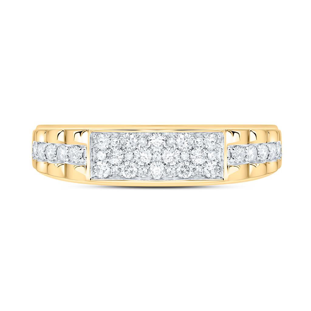 10K Yellow Gold 1/2 Cttw Natural Diamond Mens Band