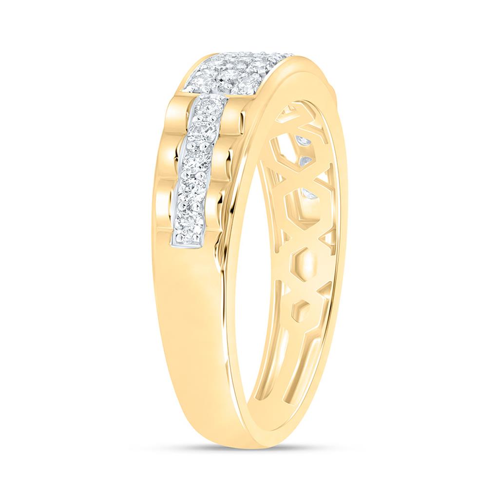 10K Yellow Gold 1/2 Cttw Natural Diamond Mens Band