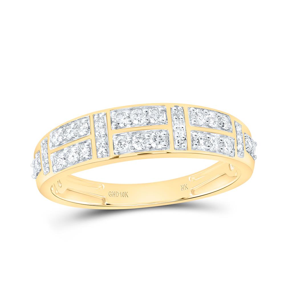 10K Yellow Gold 1/2 Cttw Natural Diamond Mens Band