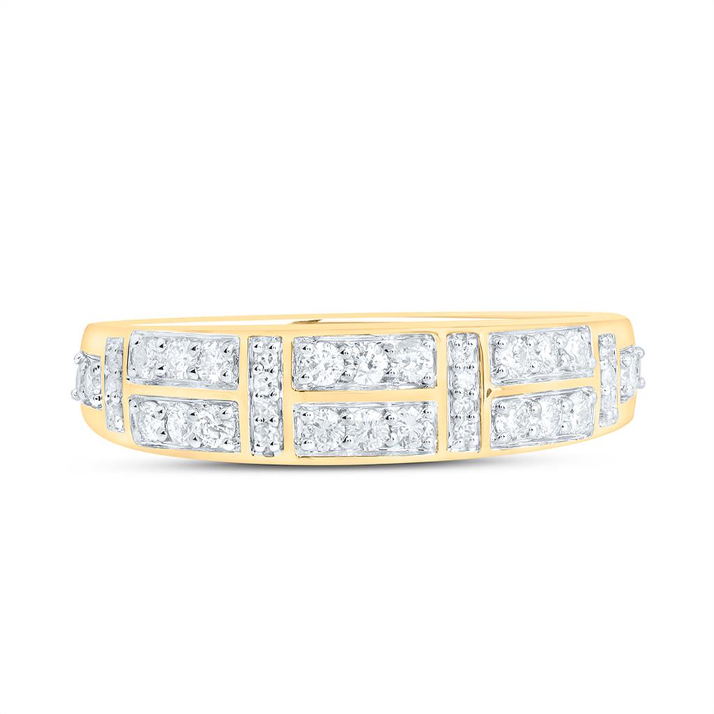 10K Yellow Gold 1/2 Cttw Natural Diamond Mens Band