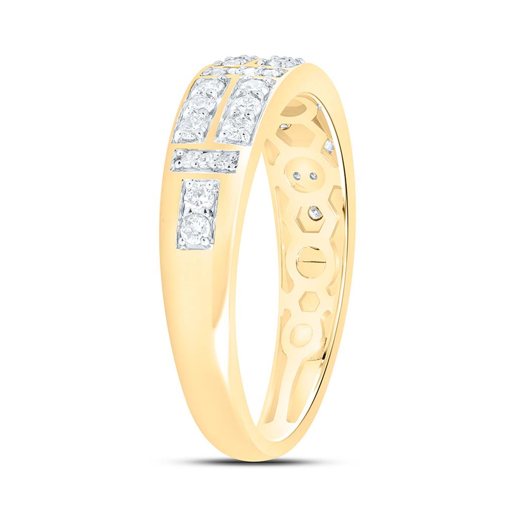 10K Yellow Gold 1/2 Cttw Natural Diamond Mens Band