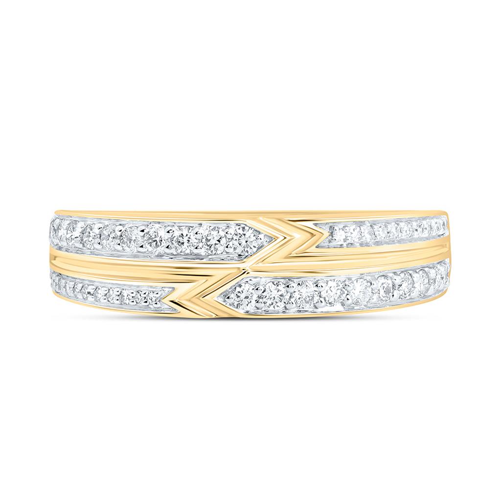 10K Yellow Gold 3/8 Cttw Natural Diamond  Mens Band