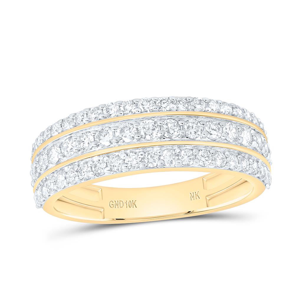10K Yellow Gold 1 1/4 Cttw Natural Diamond  Mens Band