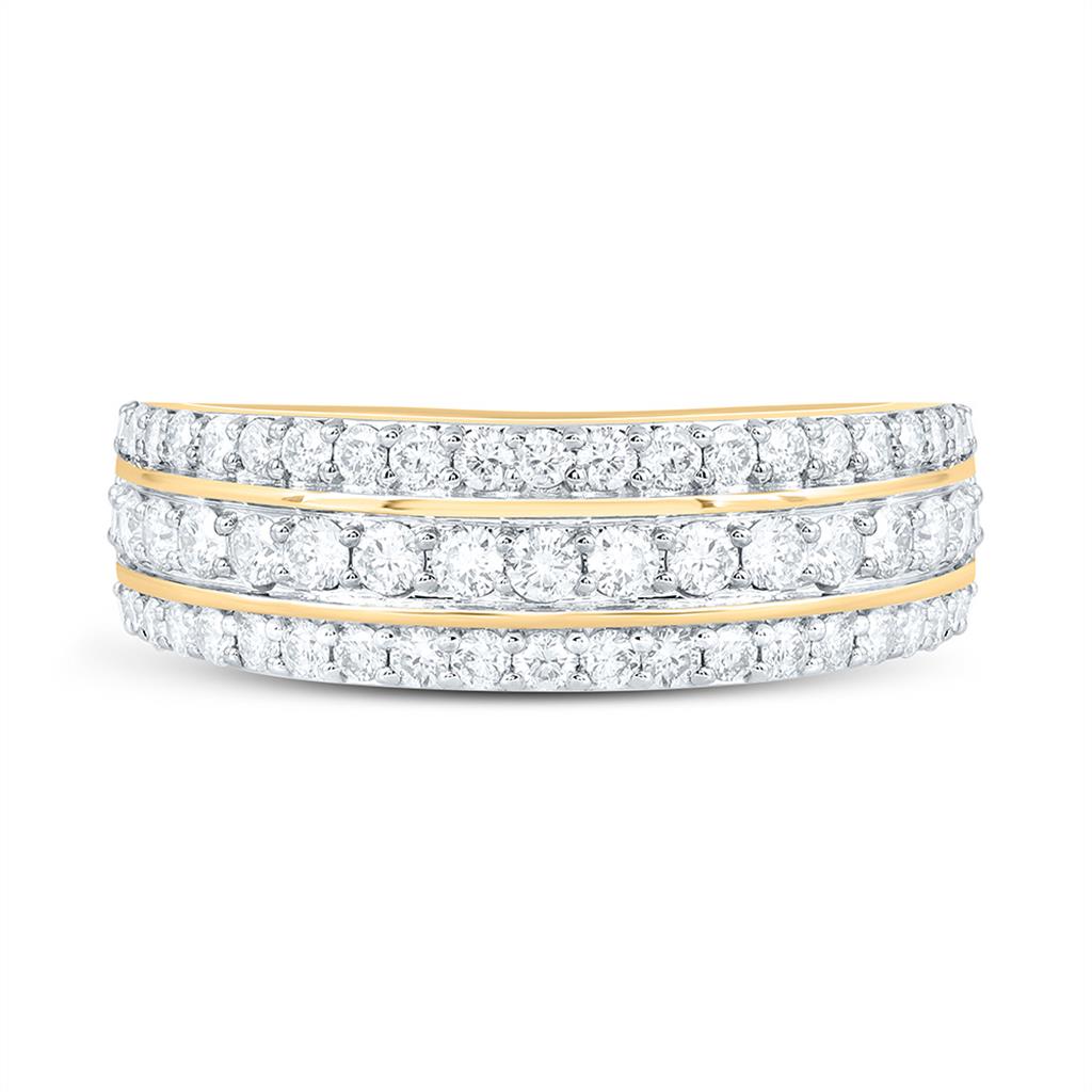 10K Yellow Gold 1 1/4 Cttw Natural Diamond  Mens Band