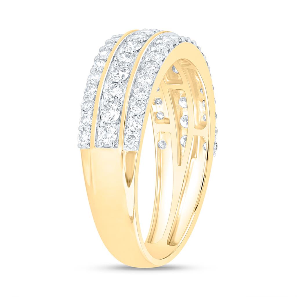 10K Yellow Gold 1 1/4 Cttw Natural Diamond  Mens Band