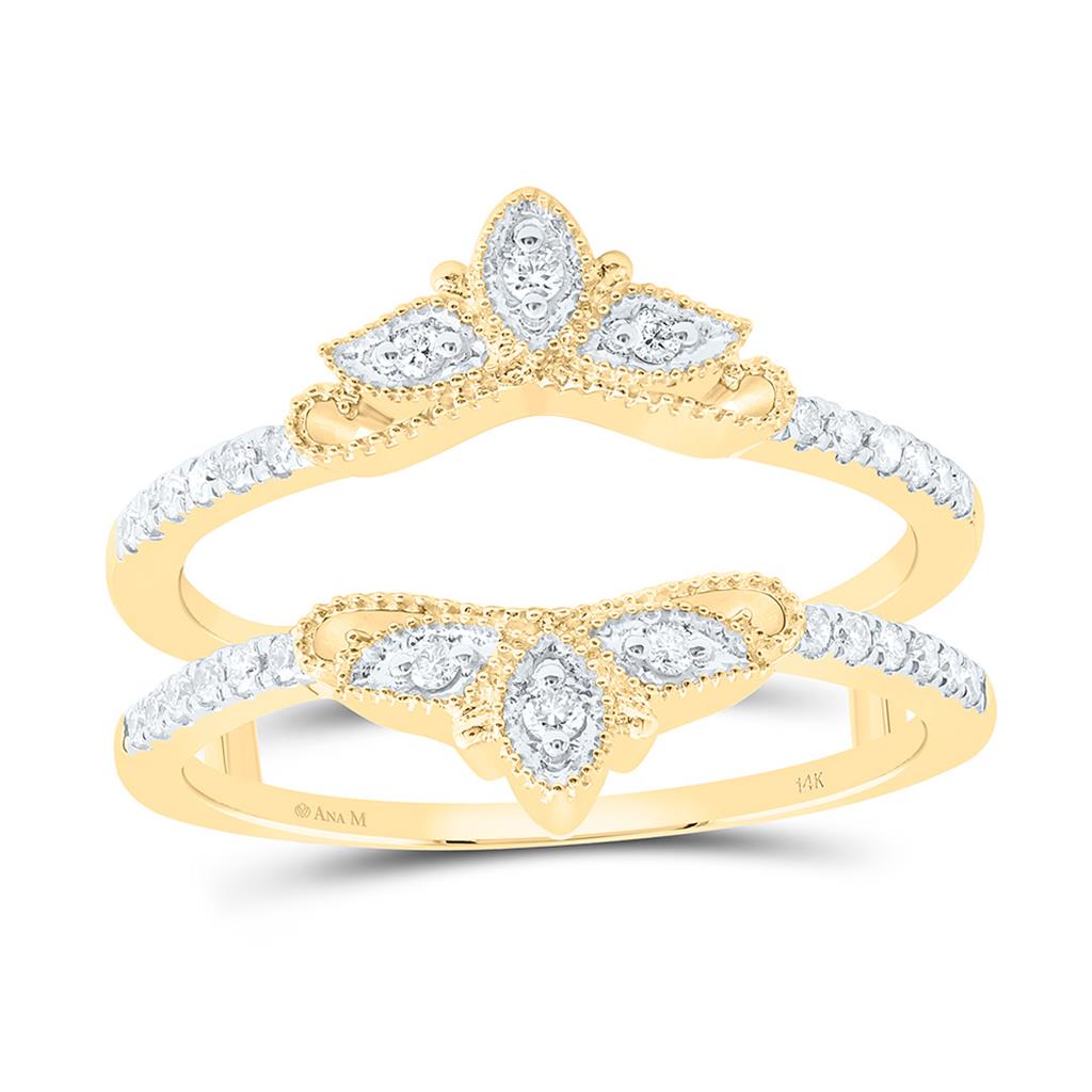 14K Yellow Gold 1/5 Cttw Natural Diamond Ana M Fashion Enhancer Ring