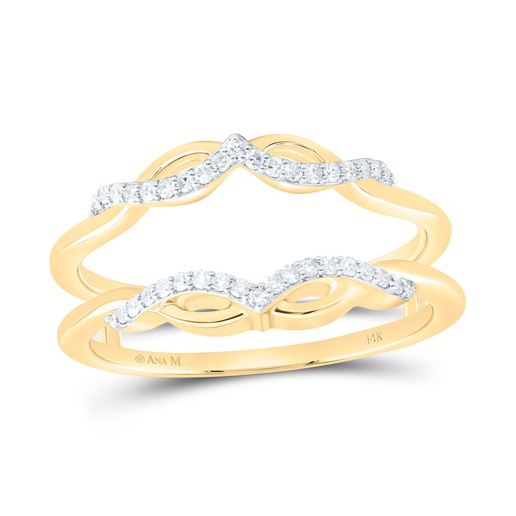 14K Yellow Gold 1/8 Cttw Natural Diamond Ana M Fashion Enhancer Ring