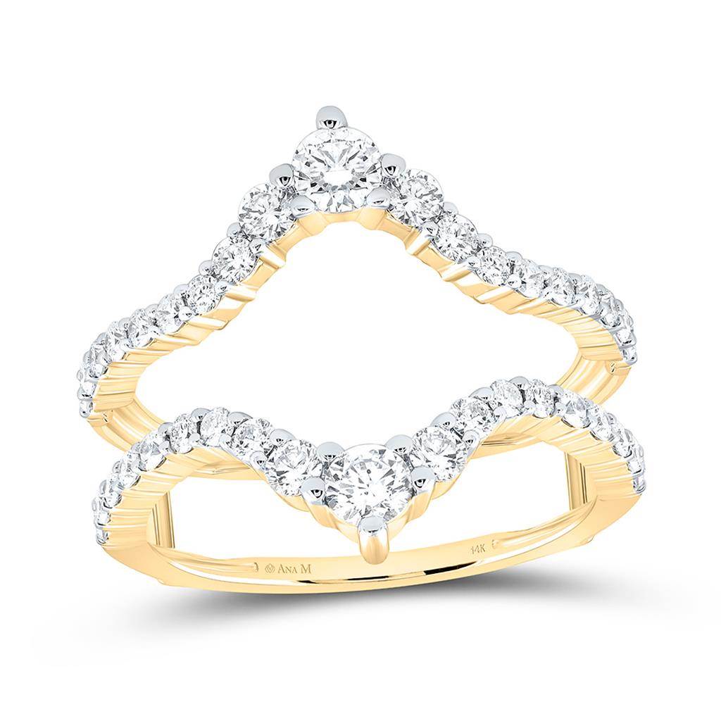 14K Yellow Gold 7/8 Cttw Natural Diamond Ana M Fashion Enhancer Ring