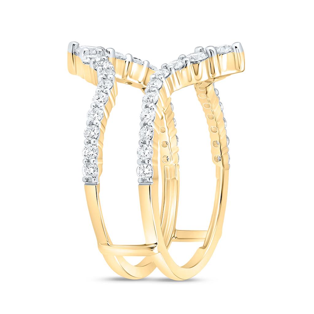 14K Yellow Gold 7/8 Cttw Natural Diamond Ana M Fashion Enhancer Ring