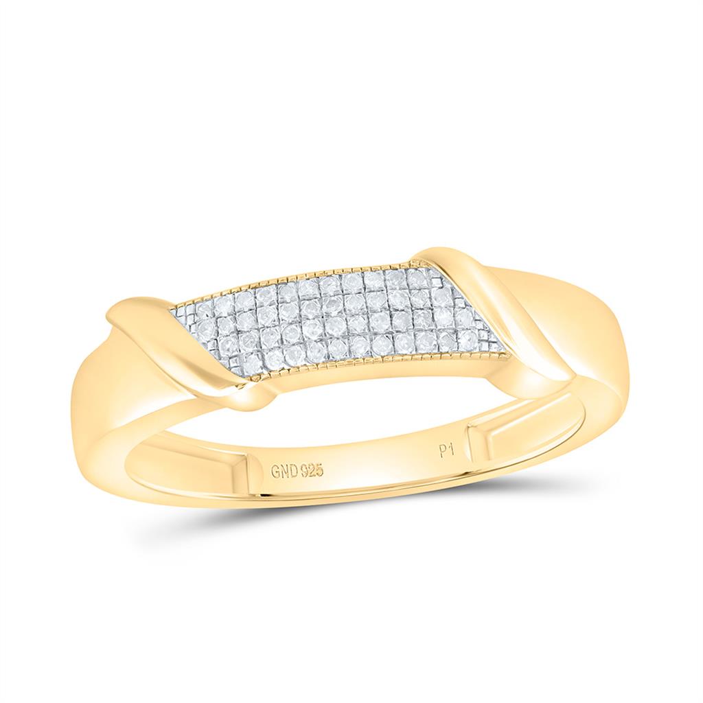Sterling Silver Yellow Tone 1/4 Cttw Natural Diamond Gift Oval Trio Set