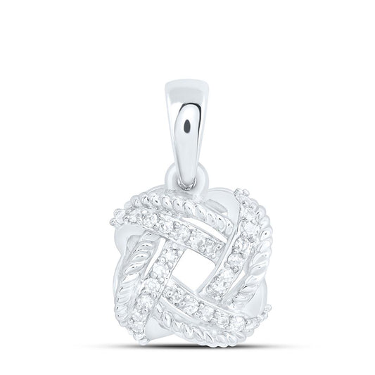 10K White Gold 1/10 Cttw Natural Diamond Fashion Pendant