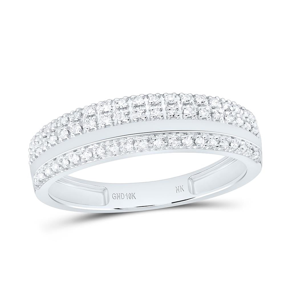 10K White Gold 1/4 Cttw Natural Diamond Gift Mens Band