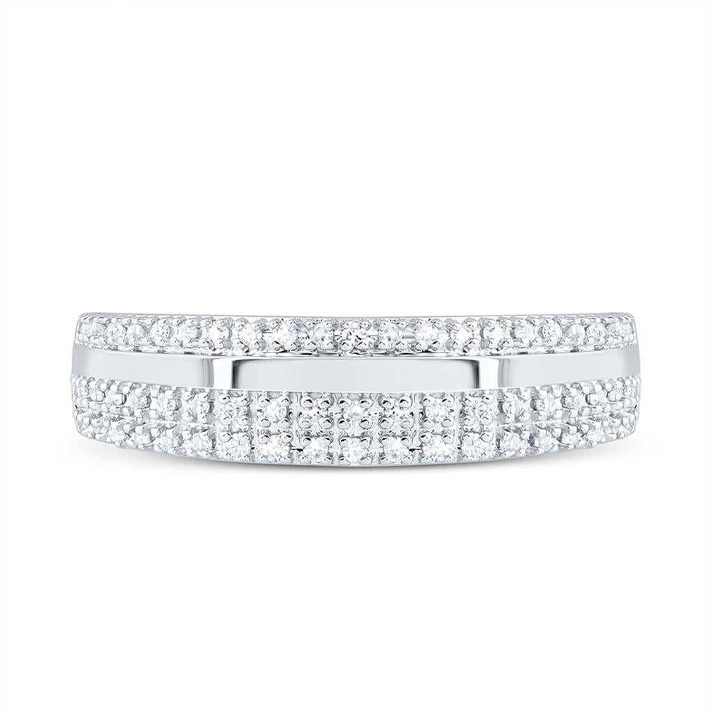 10K White Gold 1/4 Cttw Natural Diamond Gift Mens Band