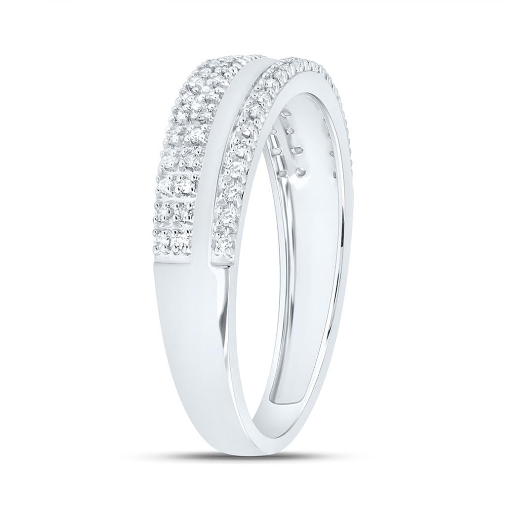 10K White Gold 1/4 Cttw Natural Diamond Gift Mens Band