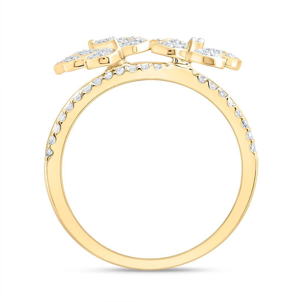 14K Yellow Gold 3/8 Cttw Natural Diamond Fashion Butterfly Ring