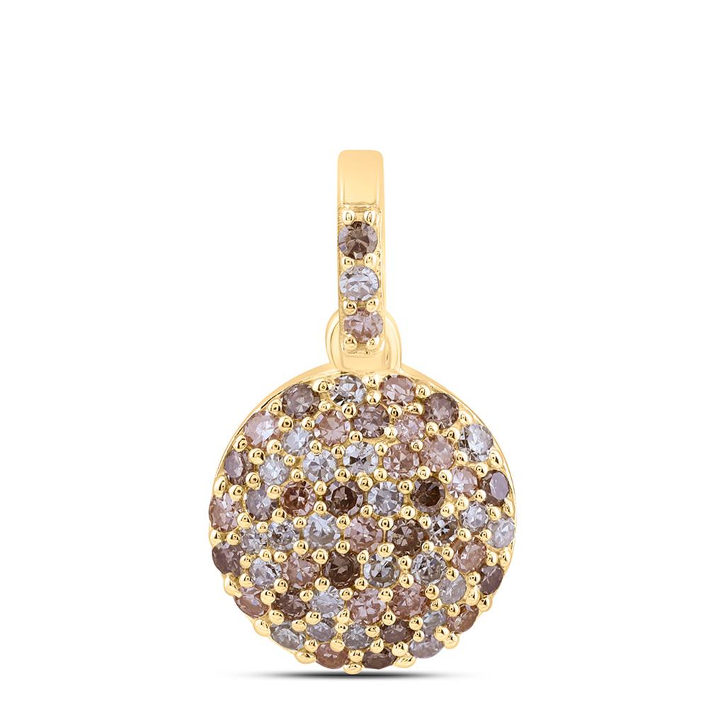 14K Yellow Or White Or Rose Gold 1/3 Cttw Natural Diamond Fashion Round Pendant