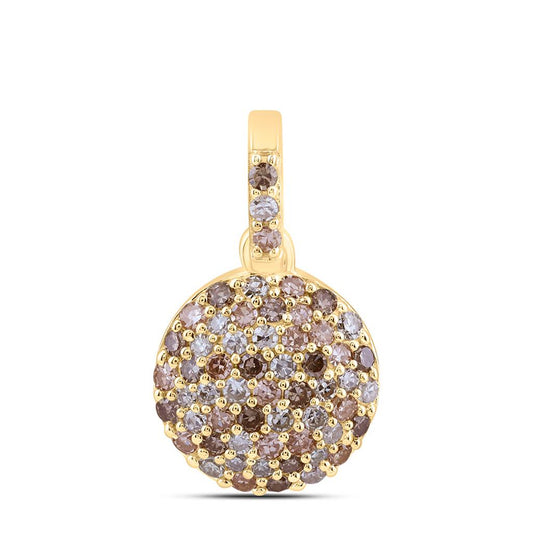 14K Yellow Or White Or Rose Gold 1/3 Cttw Natural Diamond Fashion Round Pendant