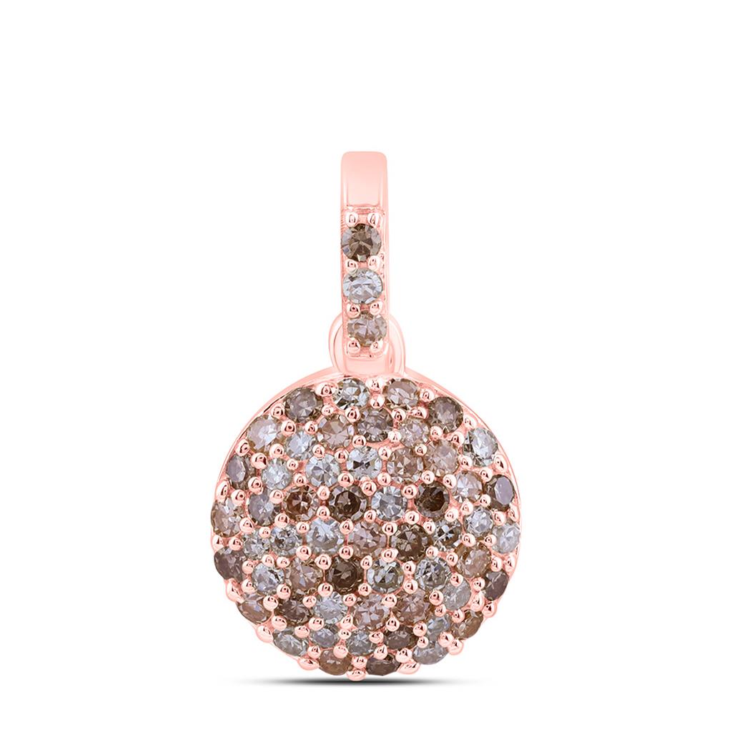 14K Yellow Or White Or Rose Gold 1/3 Cttw Natural Diamond Fashion Round Pendant