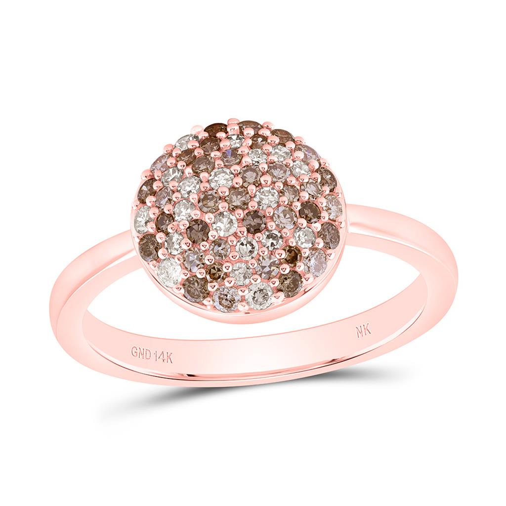 14K Yellow Or White Or Rose Gold 1/2 Cttw Natural Diamond Fashion Round Ring