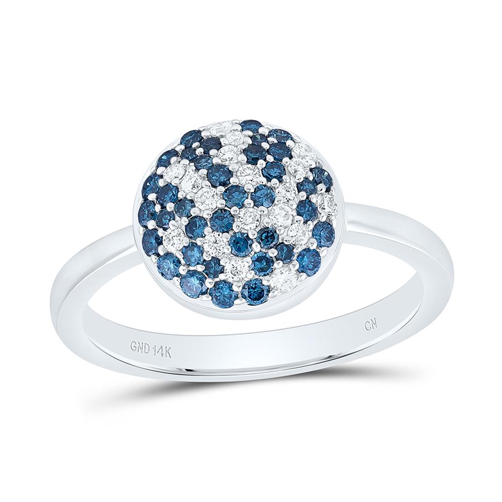 14K Yellow Or White Or Rose Gold 1/2 Cttw Natural Diamond Fashion Round Ring