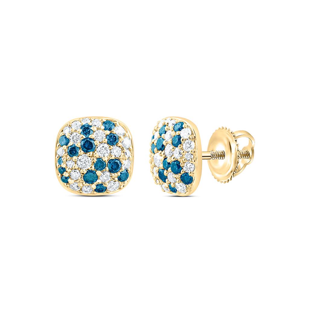 14K Yellow Or White Gold 5/8 Cttw Natural Diamond Fashion Cushion Earring