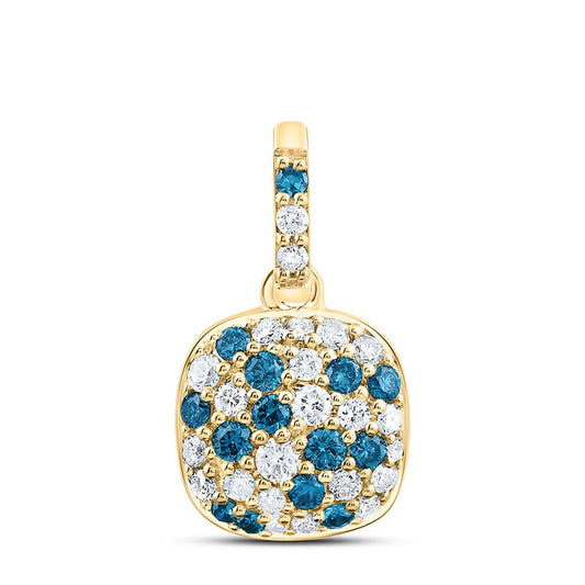 14K Yellow Or White Or Rose Gold 3/8 Cttw Natural Diamond Fashion Cushion Pendant
