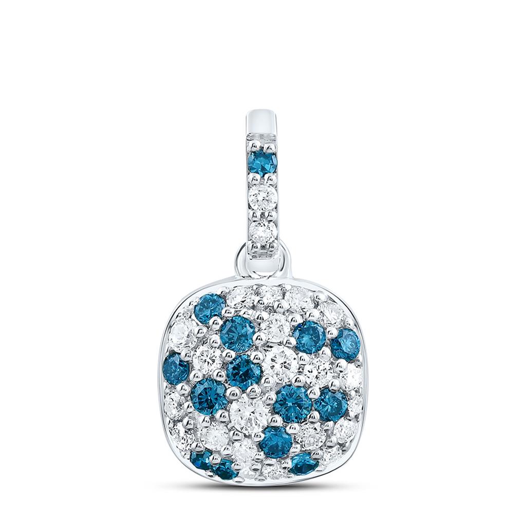 14K Yellow Or White Or Rose Gold 3/8 Cttw Natural Diamond Fashion Cushion Pendant