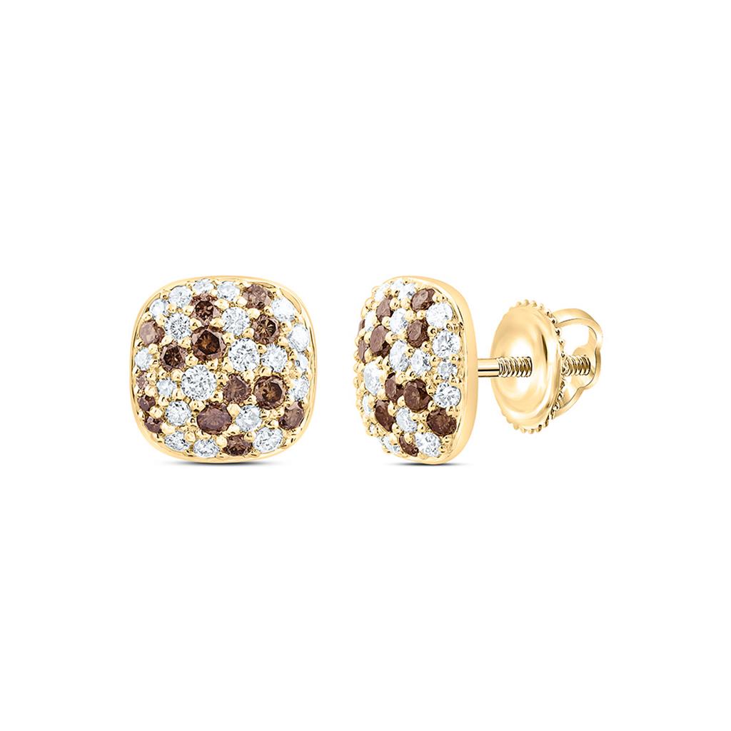 14K Yellow Or White Gold 5/8 Cttw Natural Diamond Fashion Cushion Earring