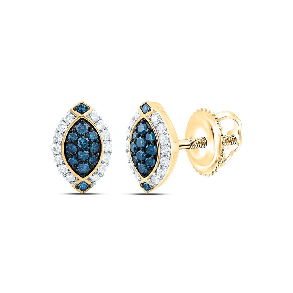 10K Yellow Or Rose Gold 1/4 Cttw Natural Diamond Fashion Marquise Earring