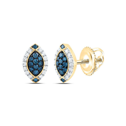 10K Yellow Or Rose Gold 1/4 Cttw Natural Diamond Fashion Marquise Earring