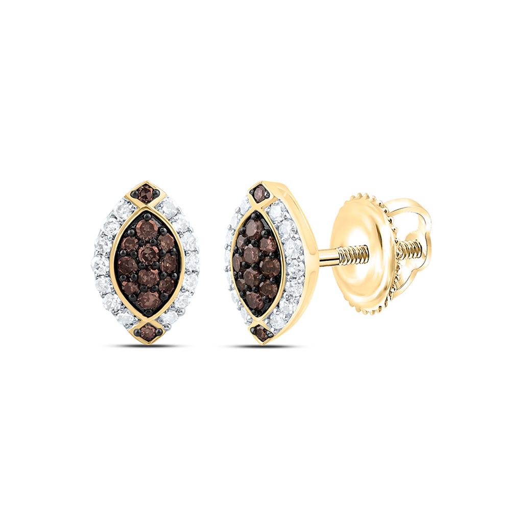 10K Yellow Or Rose Gold 1/4 Cttw Natural Diamond Fashion Marquise Earring